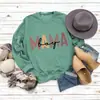 Mama Boy Moda Europea y Americana Cuello Redondo Talla Grande Nueva Sudadera para Mujer Comercio Exterior Estampado de Deseo Sudadera Holgada Venta al por Mayor