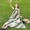 Vestido Hermoso Súper Elegante y Único, Nuevo Vestido de Verano 2026 sin Mangas de Algodón y Seda para Vacaciones en la Playa con un Toque de Alta Gama