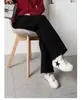 Nuevos Pantalones Casuales de Pierna Recta Sueltos de Tiro Alto, Pantalones de Pierna Ancha Adelgazantes para Mujer, Pantalones Largos Gruesos Forrados de Polar para Otoño e Invierno
