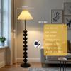 Lámpara de Pie Vintage para Sala de Estar con Sentido de Ambiente, Madera Natural Estilo Japonés Wabi-Sabi, Lámpara de Mesa de Pie Retro Led de Alta Gama para Dormitorio