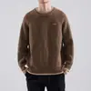 Suéter de Punto para Hombre Estilo Perezoso Simple de Otoño e Invierno Manga Raglán Tendencia de Moda Masculina Punto Holgado Falso de Dos Piezas