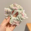 Scrunchie de Alta Qualidade Estilo Coreano para Mulheres, Elástico de Cabelo com Laço de Tecido da Moda, Acessório de Cabelo Corda para Coque Doce e Fofo
