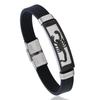 Estilo coreano novo silicone masculino pulseira de aço inoxidável estilo rock personalidade escorpião pulseira de aço de titânio jóias atacado