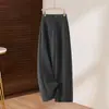 Calça de Lã Wide Leg Feminina Inverno Cintura Alta Solta Elegante Feminina Perna Reta Novo Estilo 2026 Fluida Solta Casual