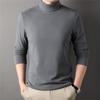 Camiseta masculina de veludo alemão com gola alta e manga longa, nova para outono e inverno, veludo dupla face, casual, versátil, base lixada, top