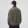Chaqueta de Algodón Lavado Estilo Americano para Hombre, Marca de Moda, Corte Holgado Retro, Cuello Alto Cortavientos, Tacto de Alta Gama, Top Fresco y Casual