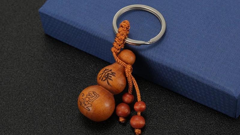 十二生肖葫芦钥匙扣 桃木钥匙挂件