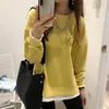 6535 algodón falso dos piezas suéter fino mujer 2022 otoño nuevo coreano suelto estudiante mujer top ins moda