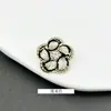 Outono e Inverno Novo Forma de Flor Corda Trançada de Metal Botões Decorativos Malha Tweed Tricô Jaqueta Pequenos Botões Perfumados