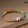 Pulsera tejida de colores Qianli Jiangshan pulsera femenina productos semiacabados de cuentas femeninas 2024 Nuevo hecho a mano DIY cuerda roja