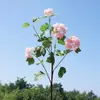 4 cabeças de hortênsias de Milão flores artificiais, flores artificiais de hortênsia, enfeites de decoração para casa, adereços para fotografia de casamento, flores artificiais