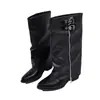 2026 Nuevas Botas de Caballero Europeas y Americanas de Caña Alta Estilo Británico Suela Gruesa Aumentadoras de Altura Largas Hasta la Rodilla Botas para Mujer
