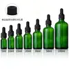 En Stock Botellas de Aceite Esencial Verdes de 10 ml, Botellas con Gotero Cosmético de 5 ml, Botellas de Aceite de Esencia de Vidrio de 100 ml y 30 ml