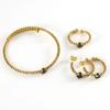 Traje de joyería simple de acero de titanio transfronterizo de 18k para mujer, anillo de circonita de acero inoxidable INS, pulsera de alta gama, joyería al por mayor