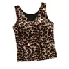 Colete Espesso Retro Sexy Estampa de Leopardo Escovado, Não Precisa de Sutiã, Roupa Íntima Picante para Meninas, Camada Base, Roupa Externa, Costas Bonitas, Lingerie Plus Size
