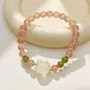 Pulsera de Moda de Cristal Rosa, Lujo Ligero, Gama Alta, Pulsera Exquisita, Accesorio de Mano de Nicho y Versátil
