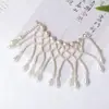 Collar Suave con Borla Orden de Doce Flores Bollo Aplastado en la Espalda Cuello Plano Accesorios Estilo Tang Dinastía Han Collar Estilo Antiguo Joyería Estilo Nacional