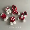 Bufanda de Punto Roja Navideña y de Año Nuevo para Niños, Calentador de Cuello Lindo con Pompón Cálido de Otoño e Invierno para Niños y Niñas, Bufanda Cruzada