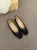 Sapatos Femininos Mary Jane com Laço Estilo Retro Francês, Sapatos Baixos Quadrados de Bico Quadrado, Sapatos de Uma Sola, Sapatos Femininos de Outono, Sapatos com Solado Macio