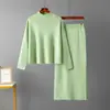 Amazon roupas femininas europeias e americanas 2023 outono novo casual loose moda vestido de duas peças conjunto terno atacado suéter