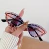 Nuevas gafas de sol de ojo de gato con diamantes (2024), gafas de sol personalizadas de moda, gafas de sol de metal con protección solar para exteriores, gafas de fiesta.