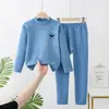 Conjunto de ropa interior térmica de otoño para niños con cuello medio, conjunto de ropa interior térmica para niñas, pijamas para niños, camisetas interiores para niños pequeñas y medianas para estudiantes