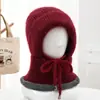 Gorro de Punto Fair Isle de Nicho Otoño/Invierno 2026 para Mujer, Gorro de Lana Grueso Cálido Protector de Orejas, Gorro para Clima Frío, Efecto Adelgazante