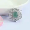 Guan Yu Jadeíta Azul Agua Natural Grado A Anillo de Jade Vintage Suministro en Vivo Cadena de Suministro Mayorista S5060404L