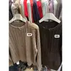 Peanut2026 Otoño Estilo Coreano Casual Trenzado Hueco Versátil Cuello Redondo Cardigan de Punto 11666