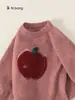 Bangxuan Outono Novo Solto Roupa Íntima Infantil Suéter de Menina Gola Redonda Camada Base de Tricô Infantil Vestuário Infantil Zhili Huzhou