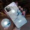 Adecuado para Funda de Teléfono Apple 13Pro, Modelo Nuevo 15, iPhone 17, Iluminación al Recibir Llamadas, 14Pro Mármol, 116 Pareja