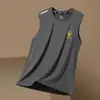 Chaleco sin mangas de cuello redondo para hombre, Chaleco de seda helada para correr en verano, Chaleco deportivo con sensación de hielo, Camiseta sin mangas de secado rápido