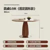 Mesa de comedor plegable de pizarra, convertible en mesa redonda, nuevo diseño para apartamentos pequeños, con estilo de mediados de siglo con piedra natural y madera maciza