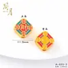 Nuevas Cuentas Espaciadoras con Agujero Pasante para Pulsera DIY Auspiciosas de Esmalte Dorado Arena Conserva Color Estilo Chino Flor de Loto Trébol de Cuatro Hojas