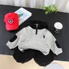 Conjunto Duas Peças Masculino Estiloso de Listras com Capuz Manga Longa para Primavera e Outono Moda Coreana Roupa de Primavera Tendência Venda Direta