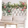 Pegatinas Creativas, Hermosas y Sencillas de Enredadera de Rosas para Valla, Pegatinas de Pared, Pegatinas Autoadhesivas de Flores y Enredaderas Decorativas para Restaurante y Sala de Estar
