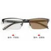 Novos Óculos Color-Changing para Dirigir, Anti-UV, Anti-Luz Azul Lentes Planas, Armação Quadrada Fashion Óculos Fotossensíveis para Miopia para Homens