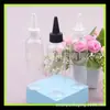 Botella negra de 120 ml con aplicador de punta fina, tapa de punta, botella de plástico de 120 ml, tapa de punta, hombros redondos, botella PET, botella de inyección de agua