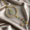 Colgante para Coche del Dios de la Riqueza de Cinco Caminos de Hangzhou con Ábaco de Colores y Candado, Colgante para Coche que Atrae la Riqueza