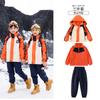 Roupa de jardim de infância outono e inverno roupa de classe infantil forrada com lã roupa com carregador destacável terno uniforme escolar de três peças