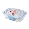 Caja de almacenamiento cuadrada de gran capacidad Dopamine, caja de almacenamiento para refrigerador, caja de almacenamiento de alimentos, caja de fruta transparente de cuatro piezas con tapa