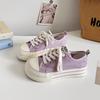 Zapatos Zhongban 2025 Primavera y Verano Nuevos Transpirables de Suela Gruesa Cabeza de Mango Zapatos de Lona Estilo Coreano de Moda Zapatos Blancos G1509