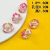 Pulsera Transparente de Dibujos Animados Pintada a Mano Accesorios de Cuentas Decoración Colgante Perforada Cadena para Funda de Teléfono Móvil DIY Acrílico