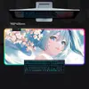 Venta Directa de Fábrica Coloridos Hatsune Miku RGB Mouse Pad Luminoso E-Sports Pad Grande para Teclado Alfombrilla de Mesa Antideslizante