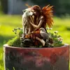 Estilo Bohemio Transfronterizo Encantadora Hada con Lobo Blanco Pila de Jardín Acrílica Adecuada para Patio Césped Maceta