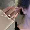 Pendientes Flor de Concha Pendientes de Aguja de Plata 925 Diseño de Nicho Ins Pendientes Retro Elegantes Nuevo Lujo Juvenil Sensación de Alta Gama