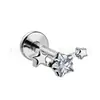 Clavo para Hélice de Hueso de Oreja con Forma de Estrella de Aleación de Titanio F136 Clavo de Titanio G23 con Espiral Interno Joyería para Body Piercing