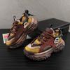 Zapatos Europeos para Hombre, Zapatos de Moda de Otoño, Zapatos de Papá Versátiles Retro con Plataforma Gruesa que Aumentan la Altura, Zapatos Deportivos Casuales de Gama Alta para Hombre