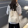 Mochila con Cordón para Mujer 2026 Nueva Simple Gran Capacidad Casual Mochila Estudiante Bolso Escolar Bolsa de Viaje Moderna