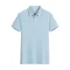 Camisa polo de seda helada para publicidad de verano, cuello de solapa, manga corta, overol, ropa de fábrica, impresión de logo en camiseta, ropa de trabajo personalizada, bordado